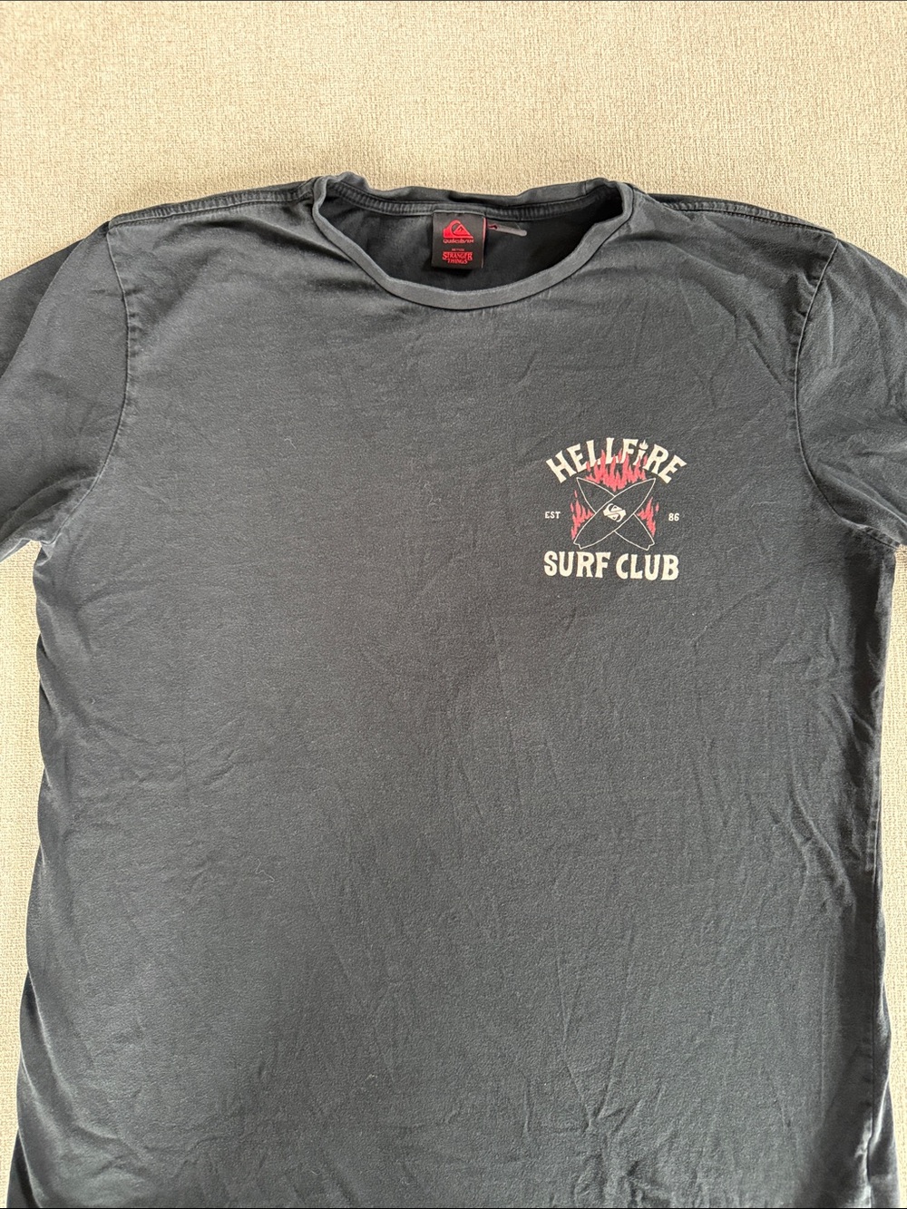 Quiksilver Black Short-Sleeve Hellfire Surf Club Tee with Red Accent